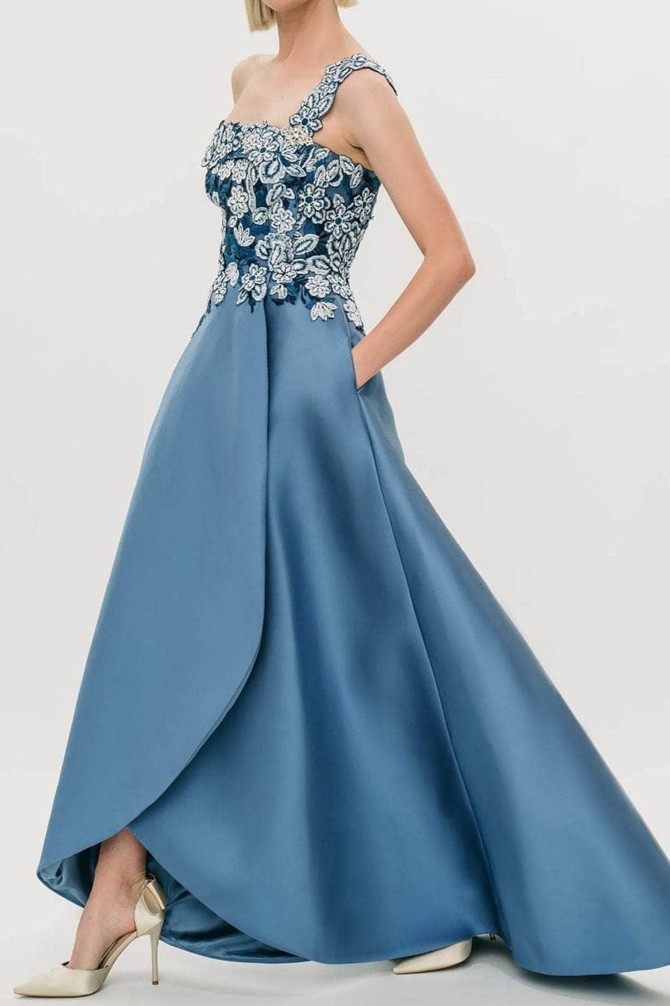 Formal Women's Dresses Handmade Strapless A-Line One Shoulder Embroidered Prom Gown Sleeveless Floor Length Prom Dresses Stores